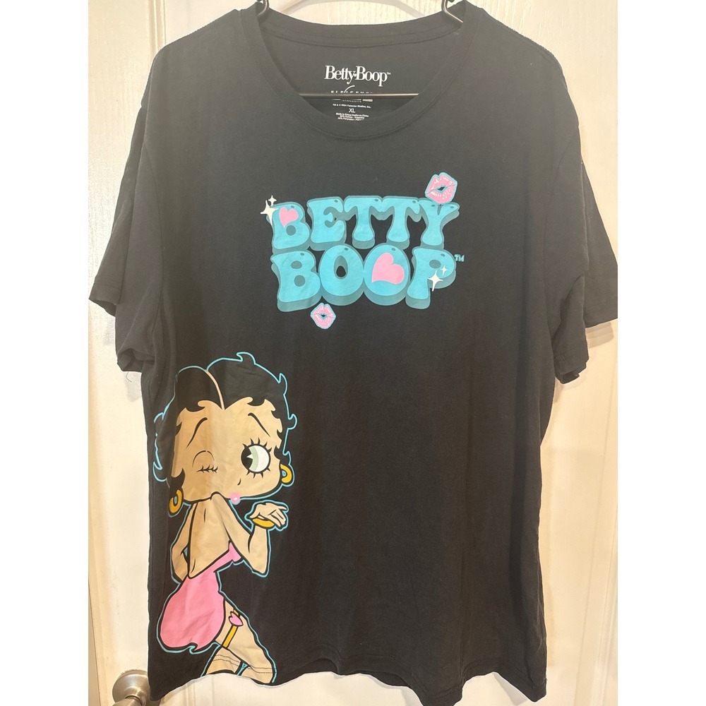 Betty Boop Graphic T-Shirt XL Black Fleischer Studios Double Sided 2024 Retro